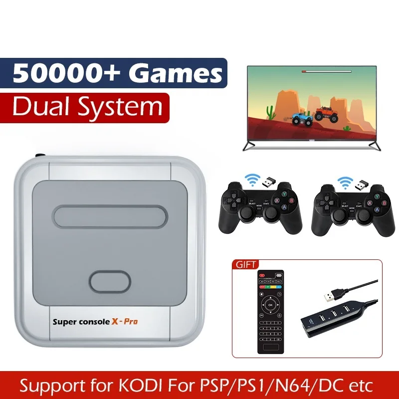 

Super Console X Pro Video Game Console Wifi 4K HD for PSP/PS1/N64 Portable Retro TV Gaming Player With 50+ Emulator 50000+ Games