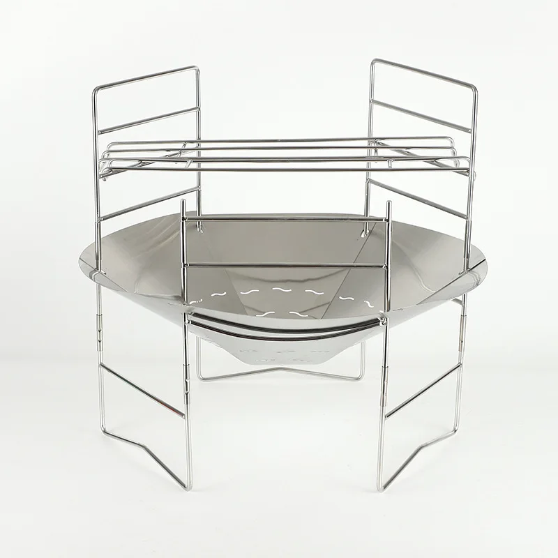 

Японская круглая пожарная стойка, складная плита для барбекю, нагревательная плита из нержавеющей стали, уличный кемпинг, костер, барбекю