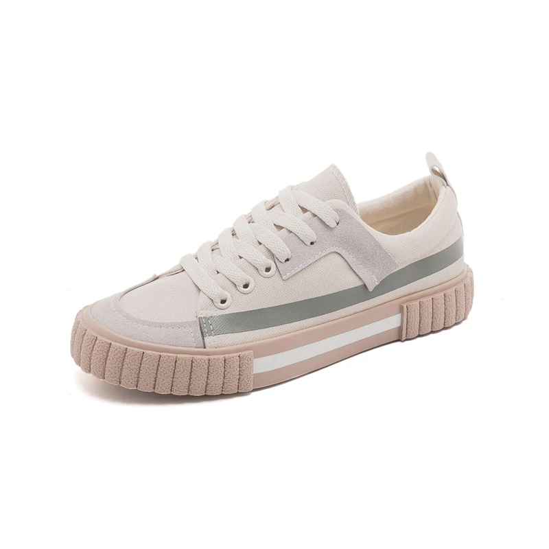 Women Shoes 2022 New Spring Fashion Women Canvas Shoes Casual Flats Striped Casual Vulcanize Shoes Fashion Style Female Sneakers