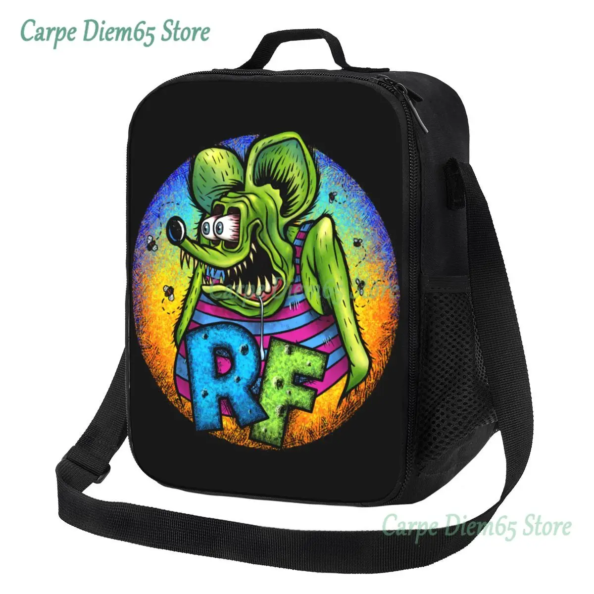 

Anime Cartoon Rat Fink Portable Lunch Box Women Multifunction Cooler Thermal Food Insulated Lunch Bag Kids School Children