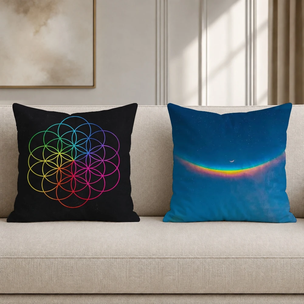 Фото Наволочка с изображением рок-группы C-Coldplay, плюшевая наволочка для украшения дома, чехол для подушки для дивана, кровати, кресла, гостиной. №3