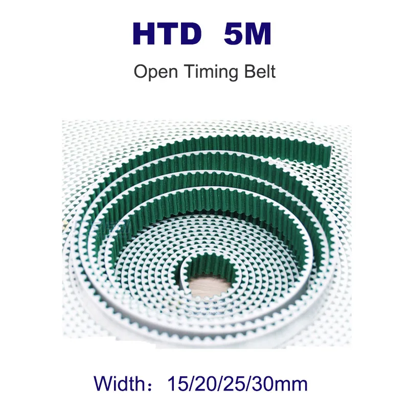 

1-20Meters HTD 5M Open Timing Belt Width 15mm 20mm 25mm 30mm White Polyurethane with Steel Wire PU Synchronous Belt Arc Tooth