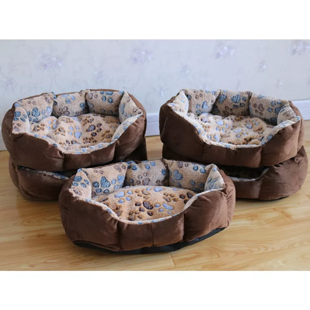 

2023NEW Dog Bed Pow Print Octagonal Kennel Super Soft Cotton Velvet Winter Warm Cat Nest Winter Dog Bed Cotton Bed Cat Nest