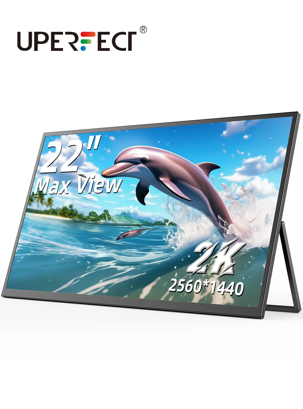 Фото Настольный монитор UPERFECT 22'' 2K, 1440P, с подставкой, большой экран для ноутбука, ПК, Surface, Windows Phone, расширение экрана №1