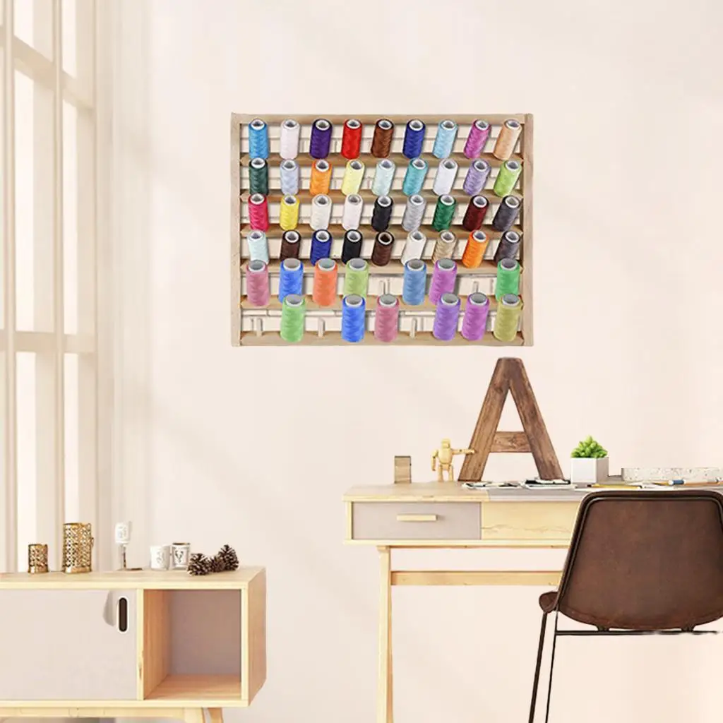 Подставка для ниток с 54 катушками деревянный держатель органайзер шитья