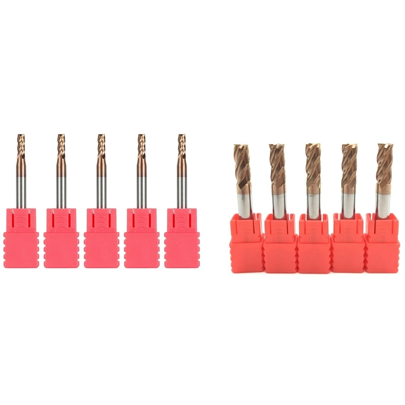 

5PCS 6Mm 4 Flute Carbide Endmills Cutter Milling Slotting Profiling Face Mill Spiral Bits & 5PCS 3Mm D3X8XD4X50L