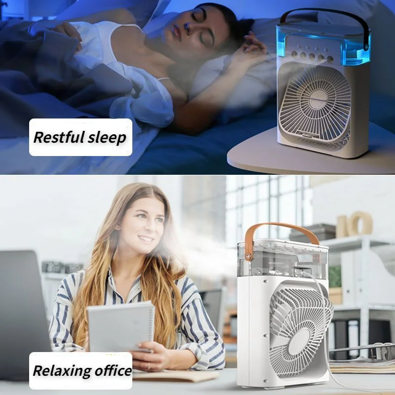 Xiaomi Air Cooler Fan Mini Portable Air Conditioner Fans Usb Rechargeable Personal Humidification Spray Water Cooler Fans images - 6