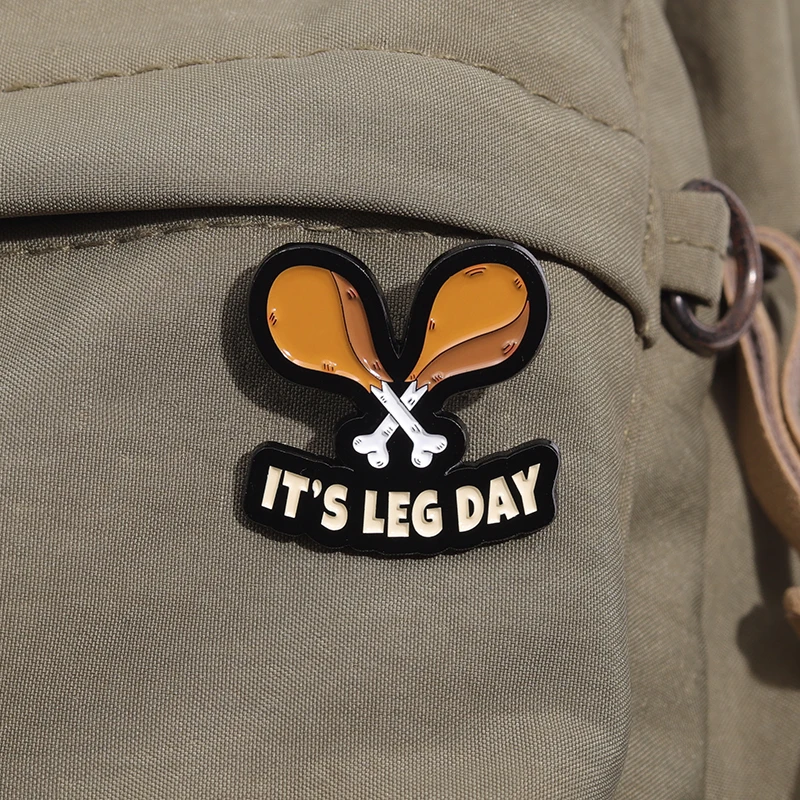 Эмалированные значки It's Leg Day на заказ забавные броши День Благодарения для