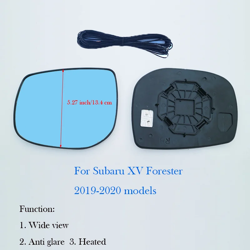 

1 пара 2 шт., боковое зеркало заднего вида с подогревом, синие стеклянные линзы для Subaru XV Forester 2019-2022, широкоугольные антибликовые автомобильные зеркала