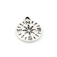15pcs alloy compass camping hiking outdoor adventure travel charms pendant for jewelry making findings 13 5x16mm a 456