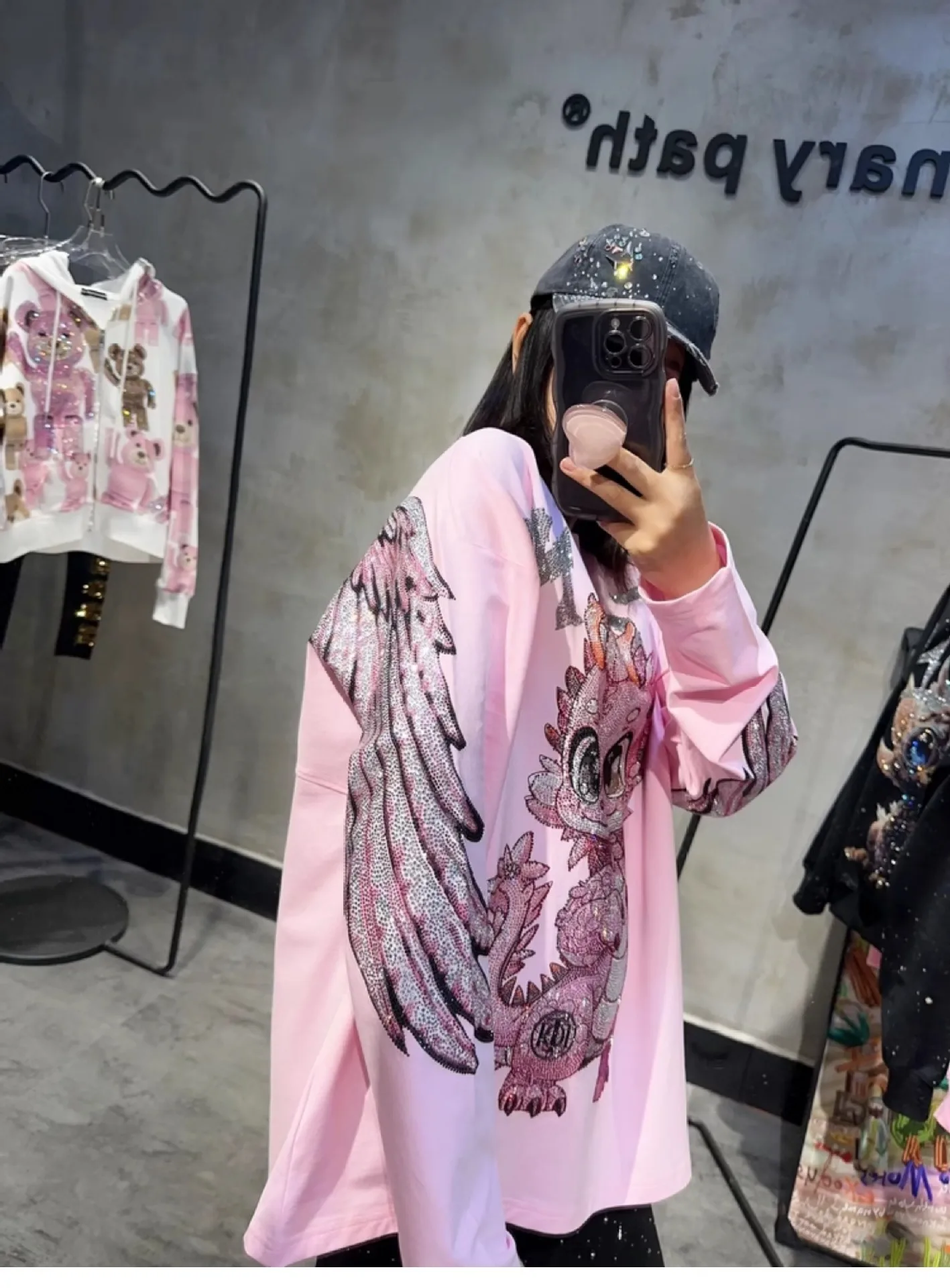 Футболка женская оверсайз свободная Милая рубашка средней длины с длинным