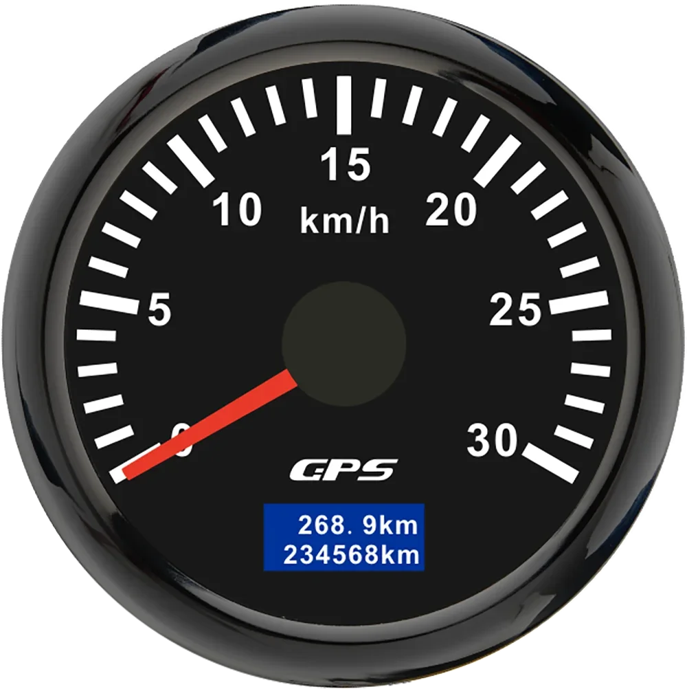 

52 мм GPS-спидометр 30 км/ч 60 км/ч 120 км/ч 200 км/ч Датчик скорости с GPS-антенной 7 цветов подсветки для автомобиля 12 В лодки