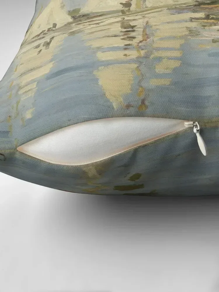 Декоративная подушка в серебристом стиле от Клода Моне предметы интерьера