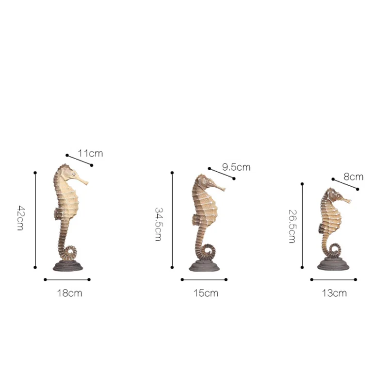 Поделки из смолы имитация скульптуры животного гиппокамп океан настольные