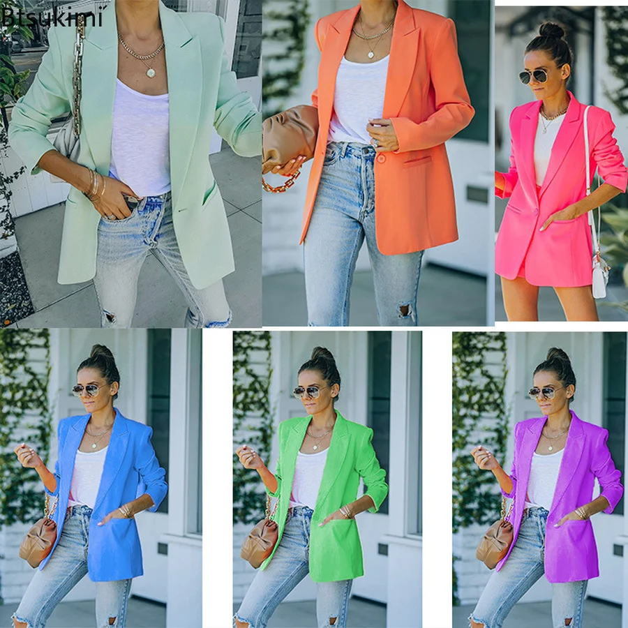 

Spring Autumn Women Blazers Coat Elegant Suits Jacket Solid Slim Female Blazers Woman Formal Elegant Ladies OL Office Suits 2022