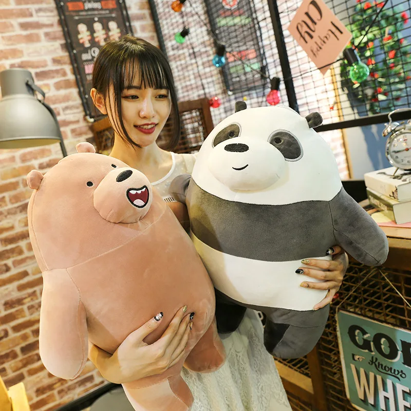 

New Kawaii We Bare Bears Standing Plush Toy Doll Anime Cute Down Cotton Three Bear Doll Pillow Birthday Festival Children's Gift