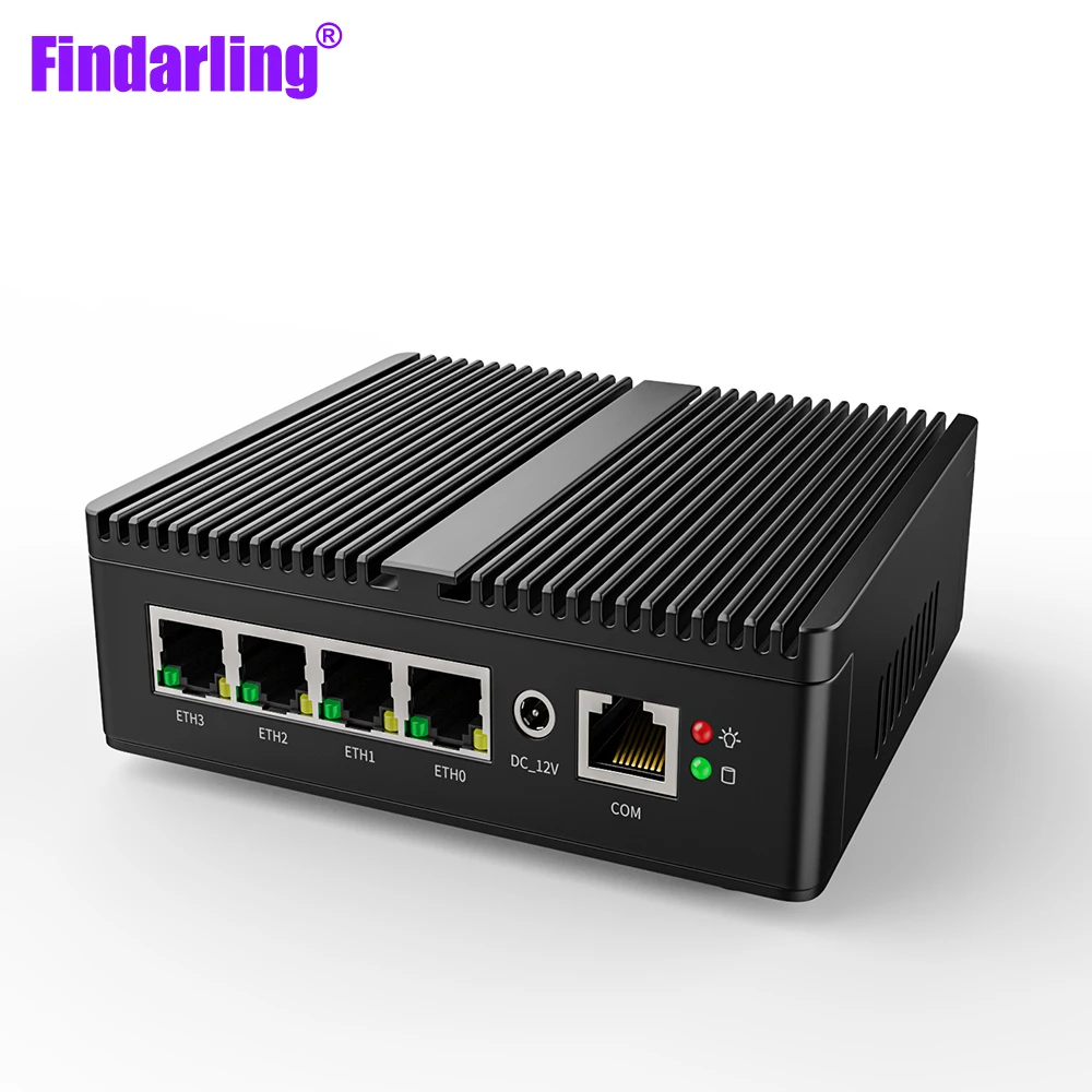 Fanless Intel Jasper Lake N5105 Soft Router Pfsense Firmwall Support NVME 4*Intel 2.5G I225 NICs SIM Card Slot DP HD-MI Output