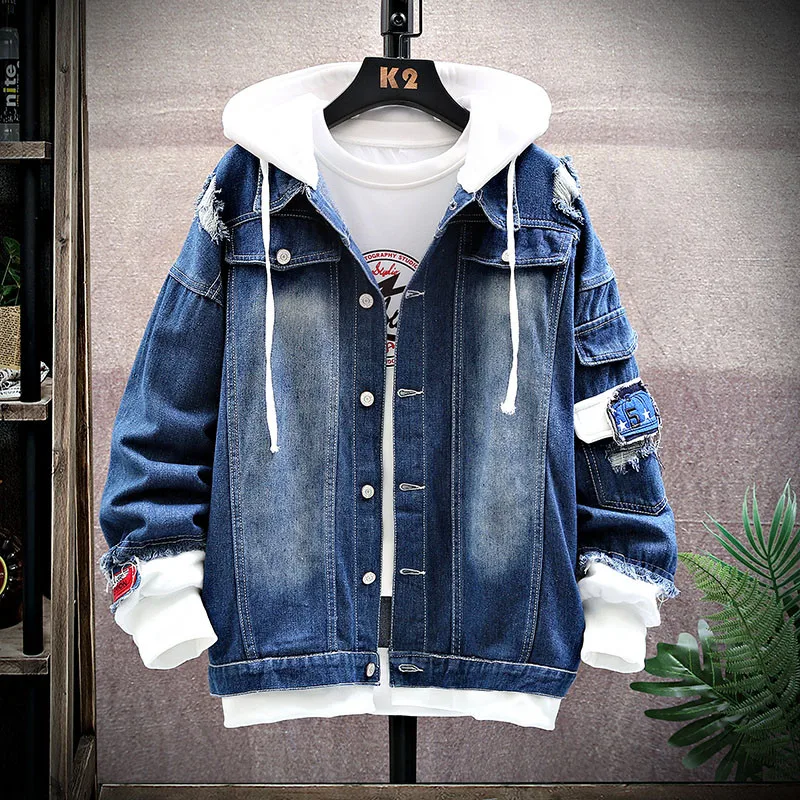 Модные весенние мужские джинсы Chaquetas красивые плюшевые джинсовые куртки