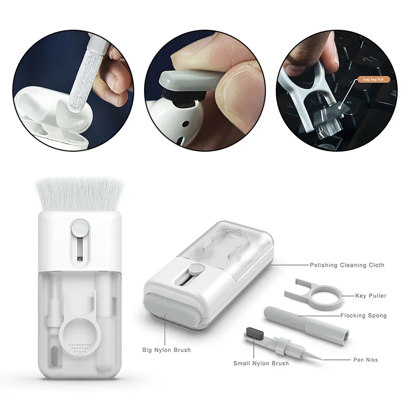

Набор для чистки клавиатуры Airpods, компьютера, Bluetooth наушников, чистящая ручка, инструменты для чистки с футляром для хранения