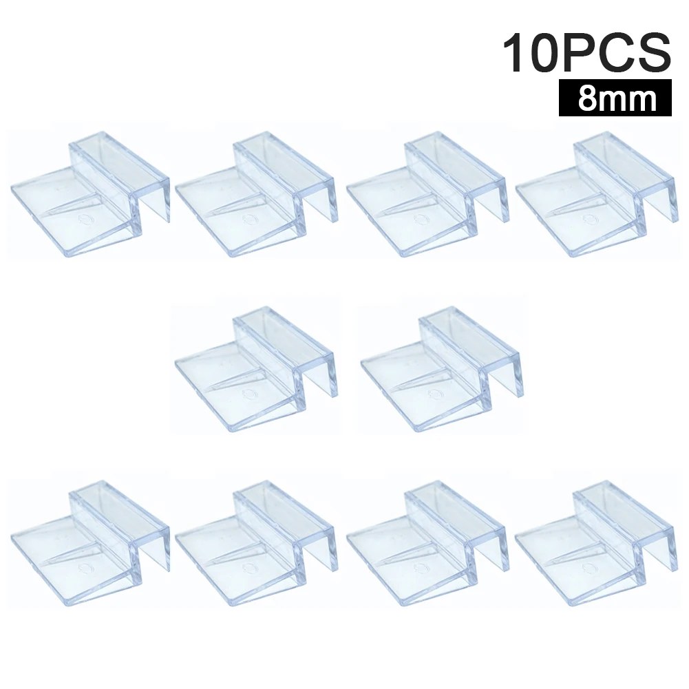 

10pcs Stand Easy Install Home Support Holder Multifunctional 6/8/10/12mm Accessories Aquarium Clear Fish Tank Glass Cover Clip