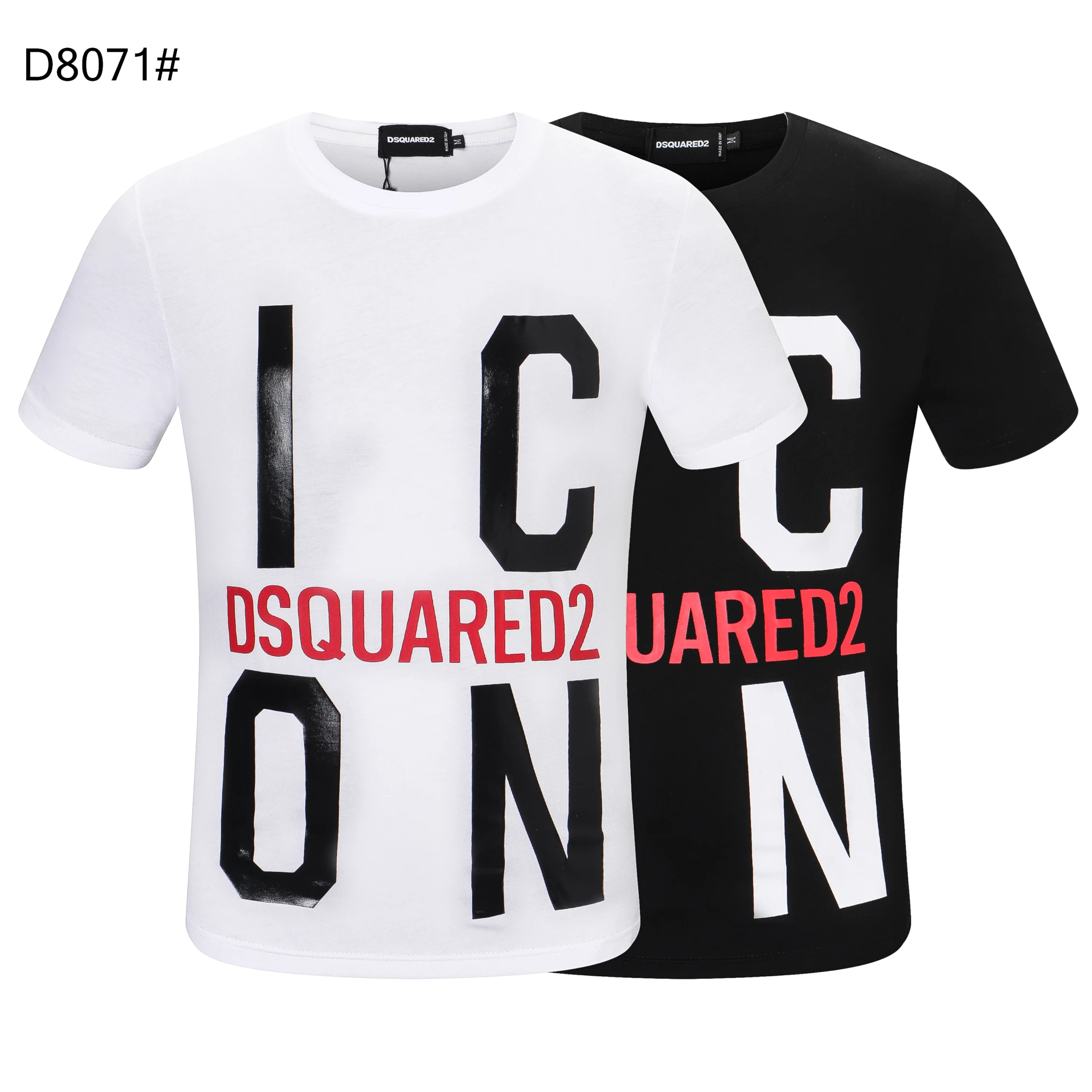 

Dsquared2 летняя новая Мужская/Женская 100% хлопковая Повседневная модная трендовая футболка Dsq2ICON с круглым вырезом, подарок Boyriend D8071