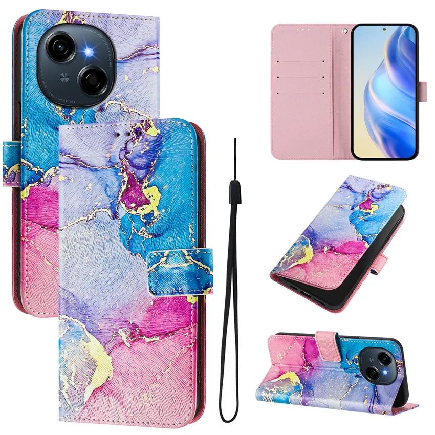 Флип-чехол с магнитным кожаным ремешком для Tecno Spark GO 1 2020 2021 2022 2023 2024 2025 гнездо карт