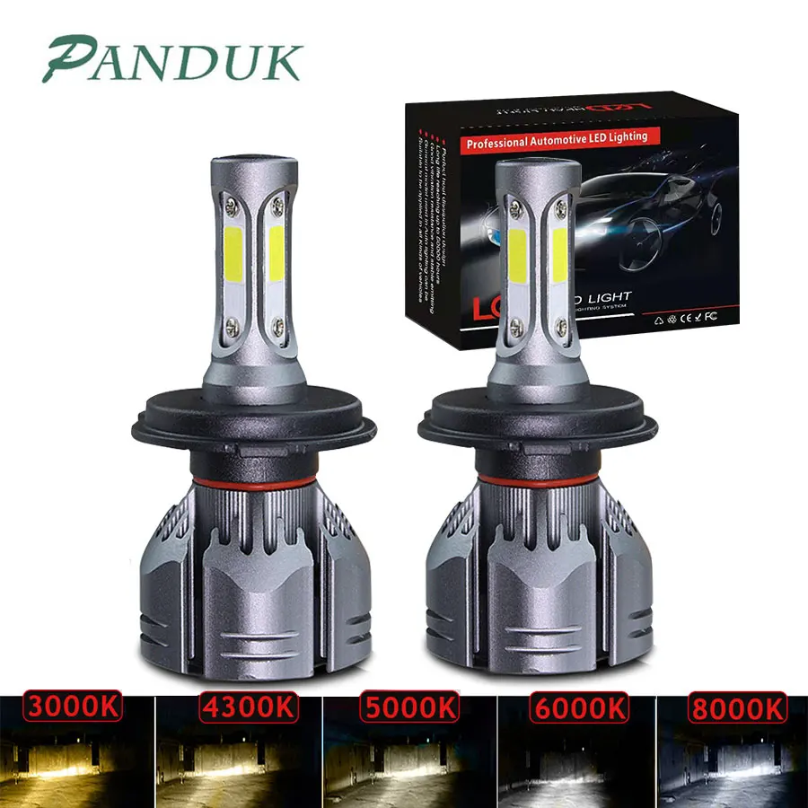 

PANDUK H4 LED H7 H11 Car Headlight 3000K 4300K 6500K 8000K H1 880 H3 9005 9006 Bulb Auto Fog Light 60W 12000LM LED Headlamp 12V