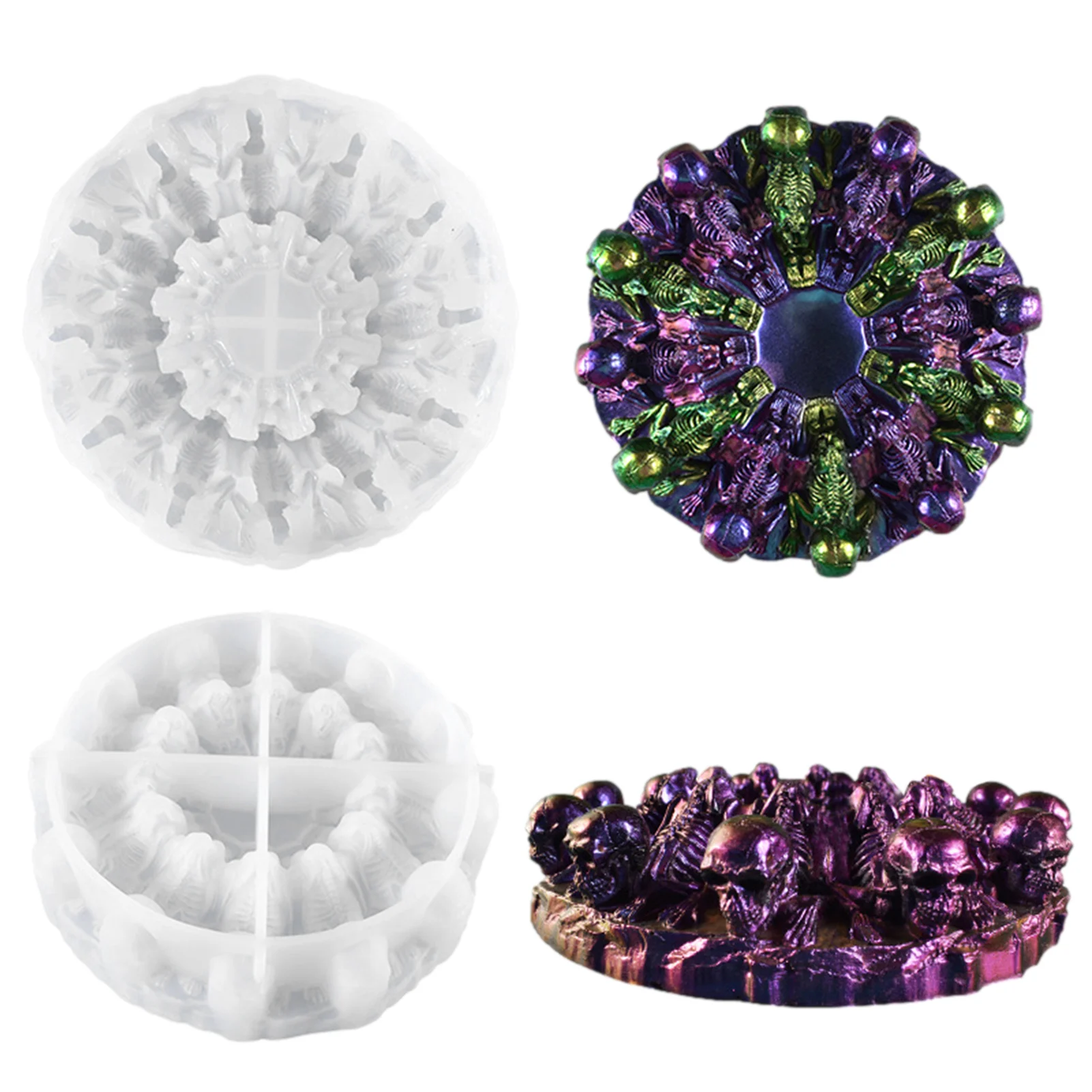 

Halloween Silicone Skull Ashtray Mold Epoxy Resin Making Mould Casting Jewellery Clear Craft Diy Resin Mold