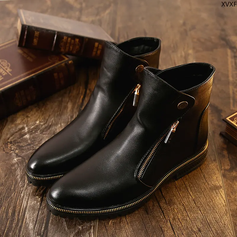

Men's Plus Velvet Martin Boots All Fashion Men's Boots Fashion Casual Leather Boots Black Red Men's Shoes