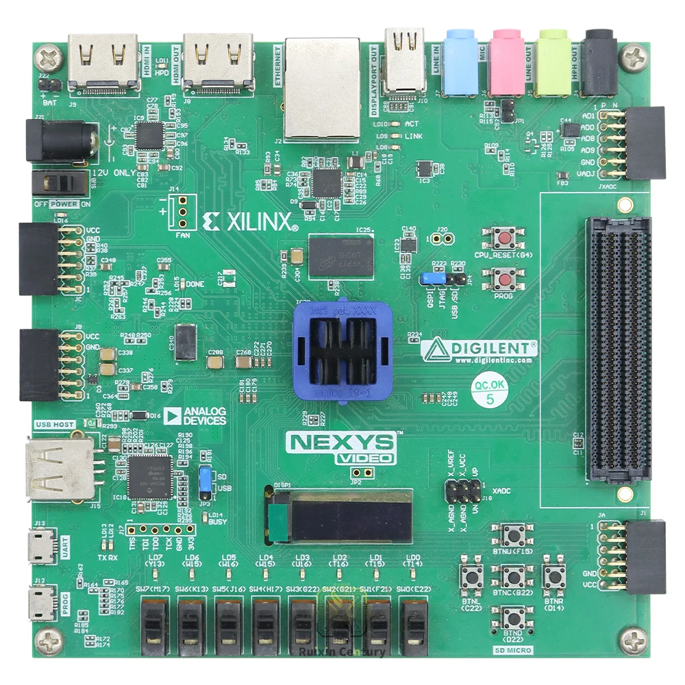 Фото Плата для разработки Digilent Xilinx Nexys Video Artix-7 200T FPGA, 410-316, 33650 слэшей, 13 МБ BRAM, 740 DSP, 512 МБ DDR3, Оригинал №1