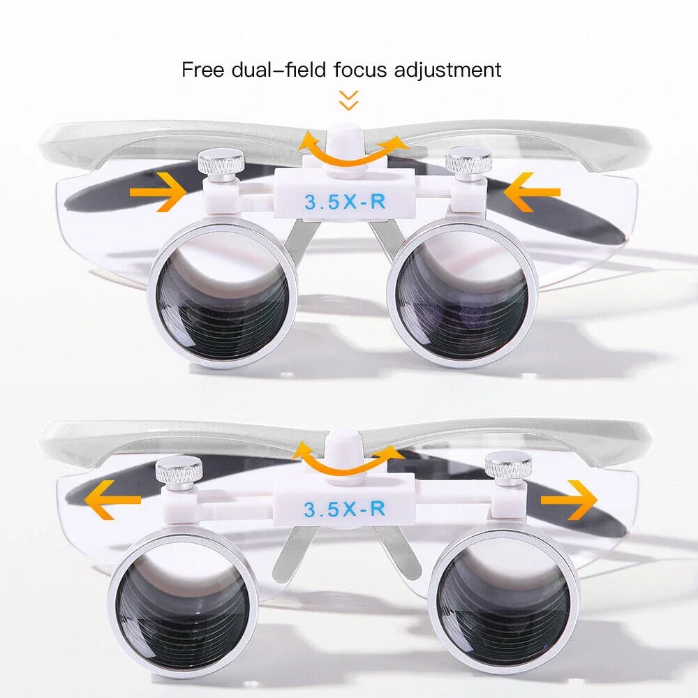 3 5X den tal Хирургические бинокулярные лупы Очки-лупа 420 мм для светодиодных головных
