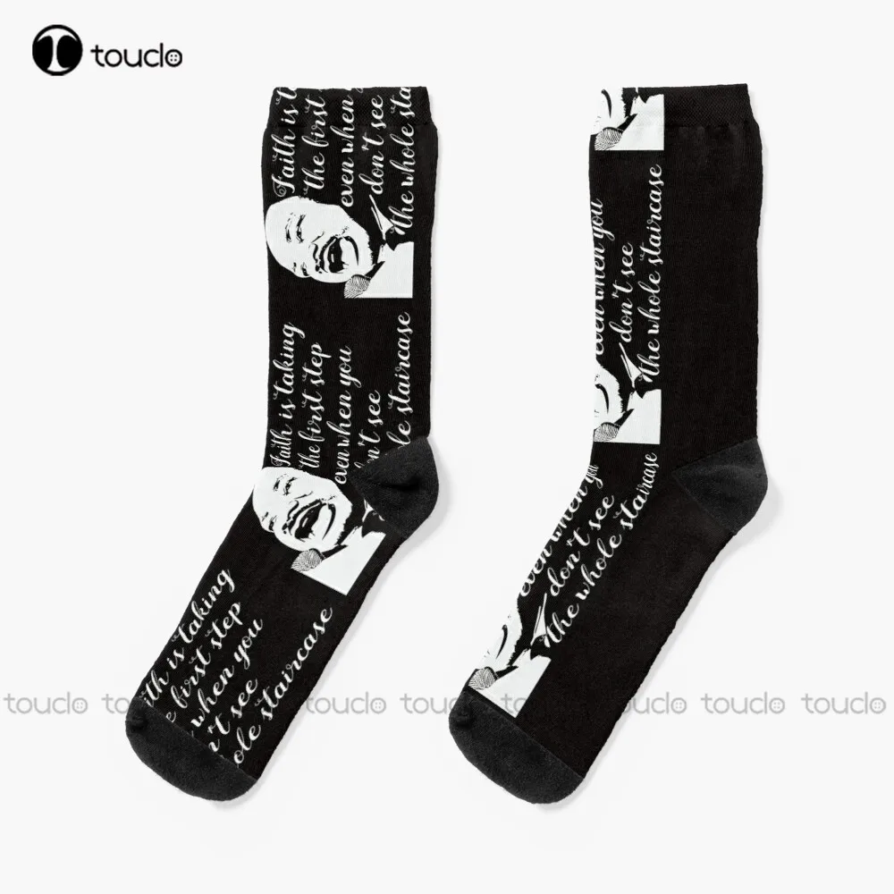 Цитаты Мартина Лютера Кинга младшего, Faith идет на первый шаг, даже если вы не видите всю лестницу, носки, мужские носки, подарок