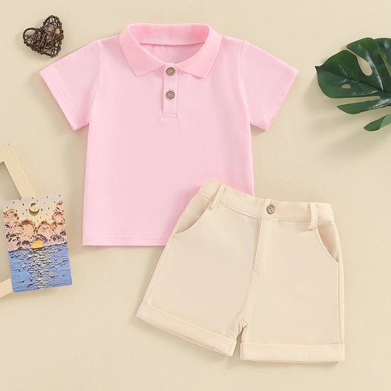 Комплект для мальчиков Kupretty футболка с коротким рукавом на пуговицах однотонные