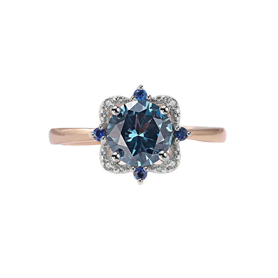 

New 925 sterling silver Nano London Blue Rose Gold color separation plating ring