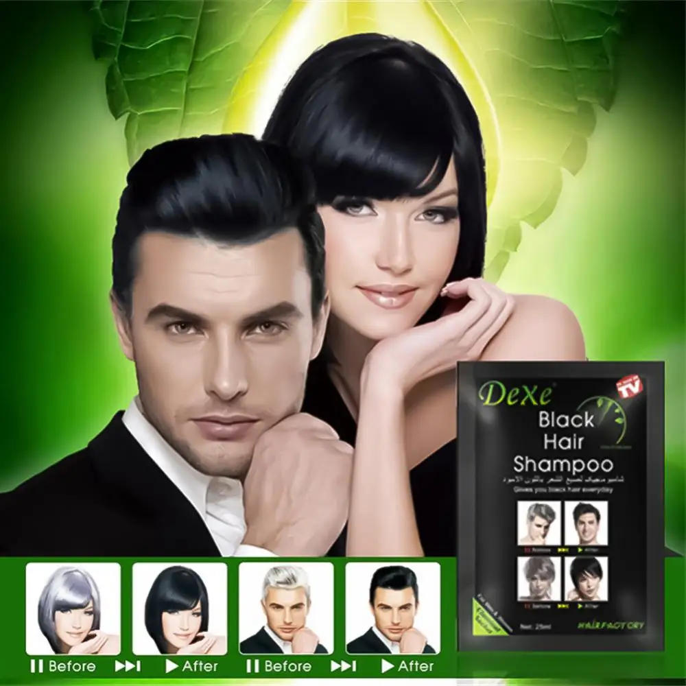 

5pcs Fast Black Hair Shampoo Only 5 Minutes White Become Black Hair Color for Men and Women Hair Styling Dropship