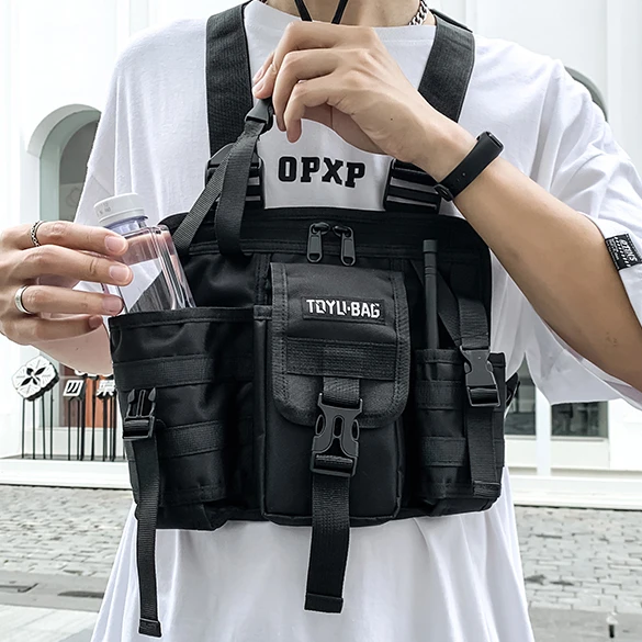 2022 HipHop Vest Streetwear Bag For Men Fashion Multi-pocket