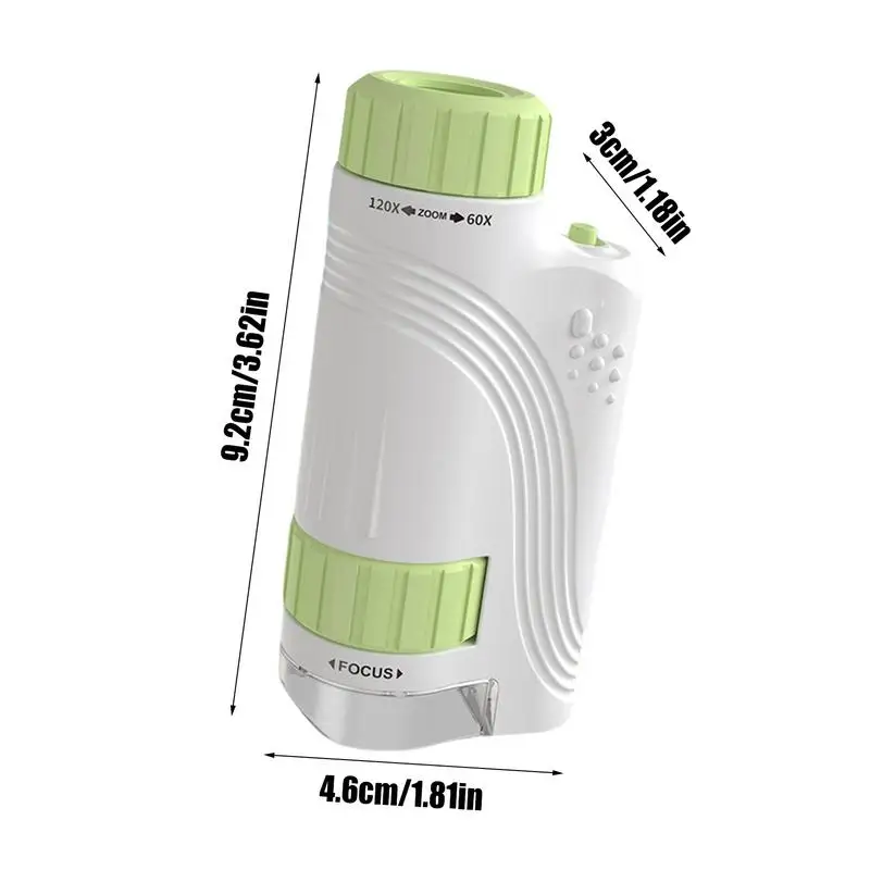Ручной маленький микроскоп научная игрушка со светодиодной подсветкой 60x-120x