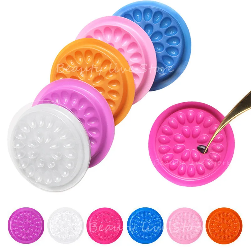 

False eyelashes Glue Holder eyelash extension supplies eye lashes Glue tools Lashes Extension Pallet Pads Plastic Wholesale