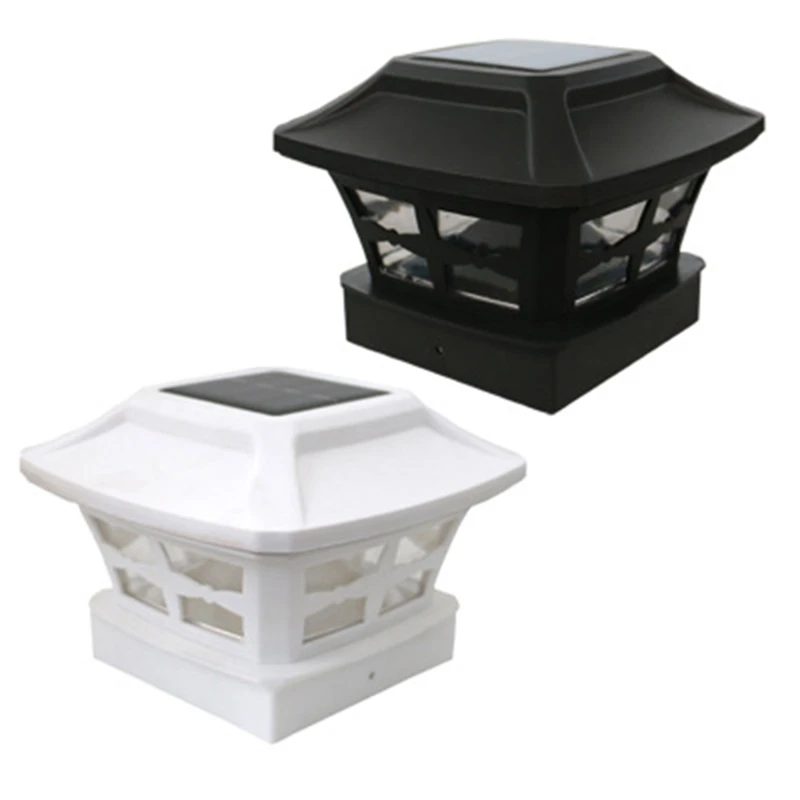 

Solar Outdoor Post Cap Lights - One-Size-Fits-All Base for 4X4 5X5 6X6 Wooden Posts - Bright LED Light(2 Pack)