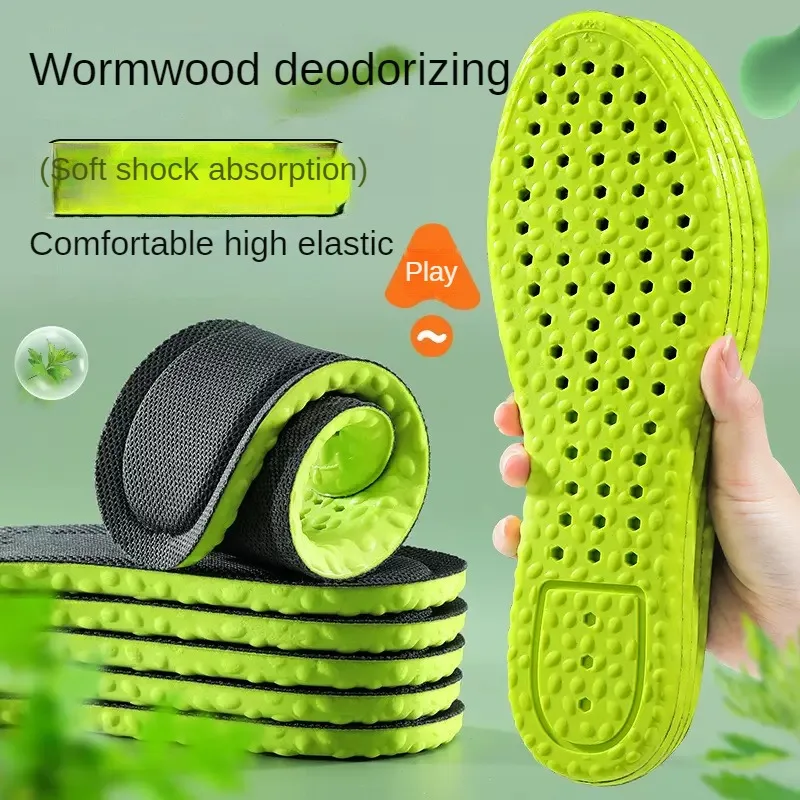 

2pairs Deodorant Sport Insoles for Men Women Latex Soft Sole Shoes Pad Breathable Sweat Absorbing Running Feet Care Insole