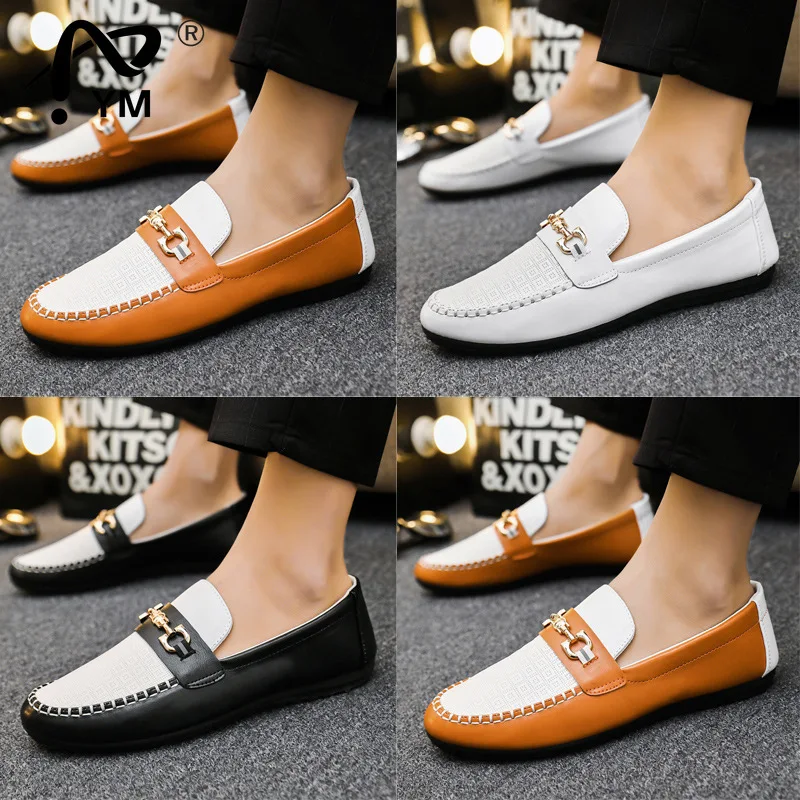 

New Spring Autumn Men Casual Shoes Leather Trend Versatile Soft Sole Simple Loafers