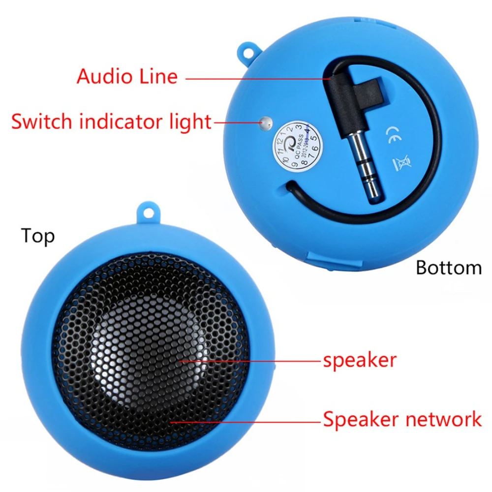 Mini Portable Travel Loud Speaker With 3.5Mm Audio Cable Stereo Audio Music MP3 Player For Mobile Phone Tablet Hamburger Speaker images - 6