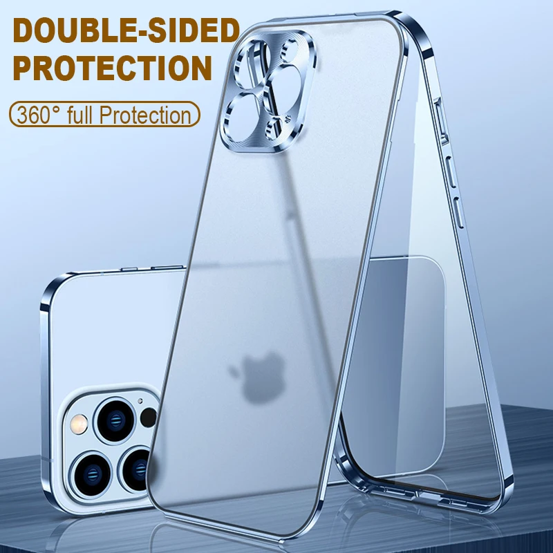 

Роскошный двухсторонний защитный Алюминиевый металлический чехол для телефона iPhone 13 Pro Max 13 Pro Защита камеры противоударный чехол для телеф...