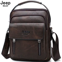 jeep buluo big brand spilit leather shoulder bag men messenger bags large casual double zipper design male crossbody bag fashion