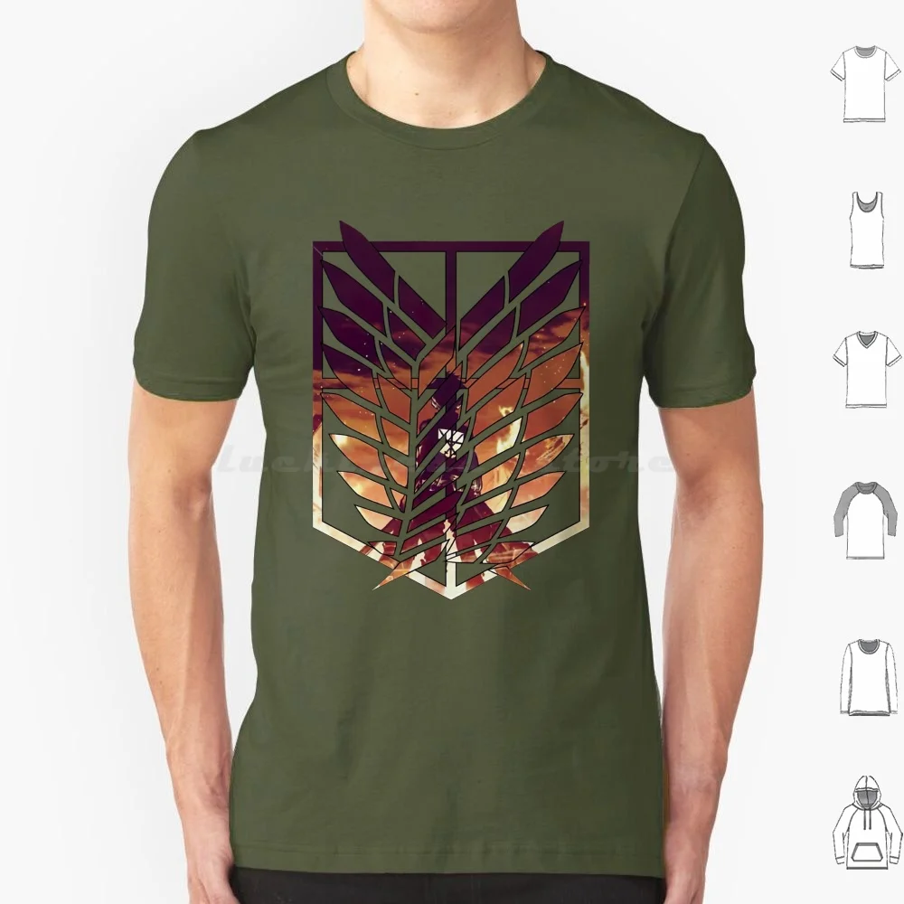 Футболка с принтом иконы стиля 100% хлопок атака на титанов аниме Титанов Эрен йгер