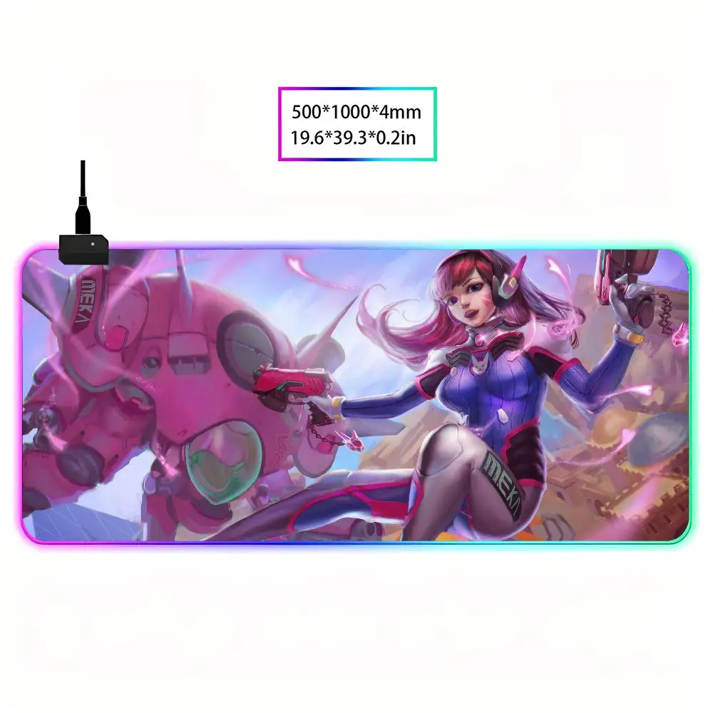 Игровой коврик для мыши RGB C-Cabinet Kawaii XXL с изображением сексуальной аниме-девушки Overwatch Mercy, коврик для клавиатуры, коврик для ноутбука, игровой настольный коврик (art.: 3920dc0fc2899) - 3920dc0fc2899