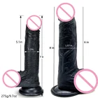 Черный мягкий силиконовый фаллоимитатор на присоске, реалистичный пенис, большой член, секс-игрушка для женщин, страпон