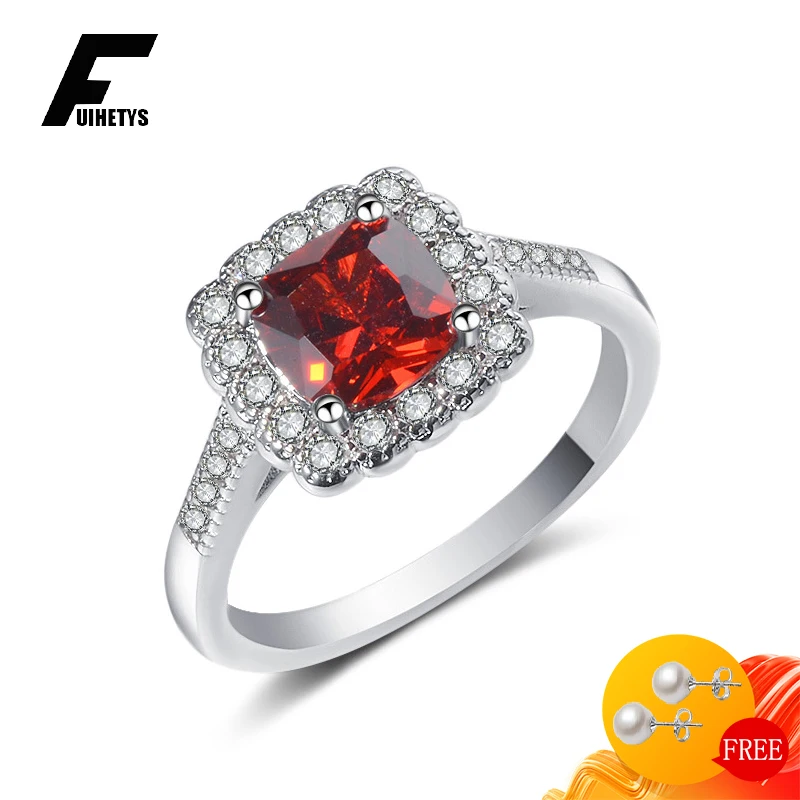 

Retro Charm Rings 925 Silver Jewelry Accessories with Ruby Zircon Gemstone Trendy Finger Ring for Women Wedding Engagement Party