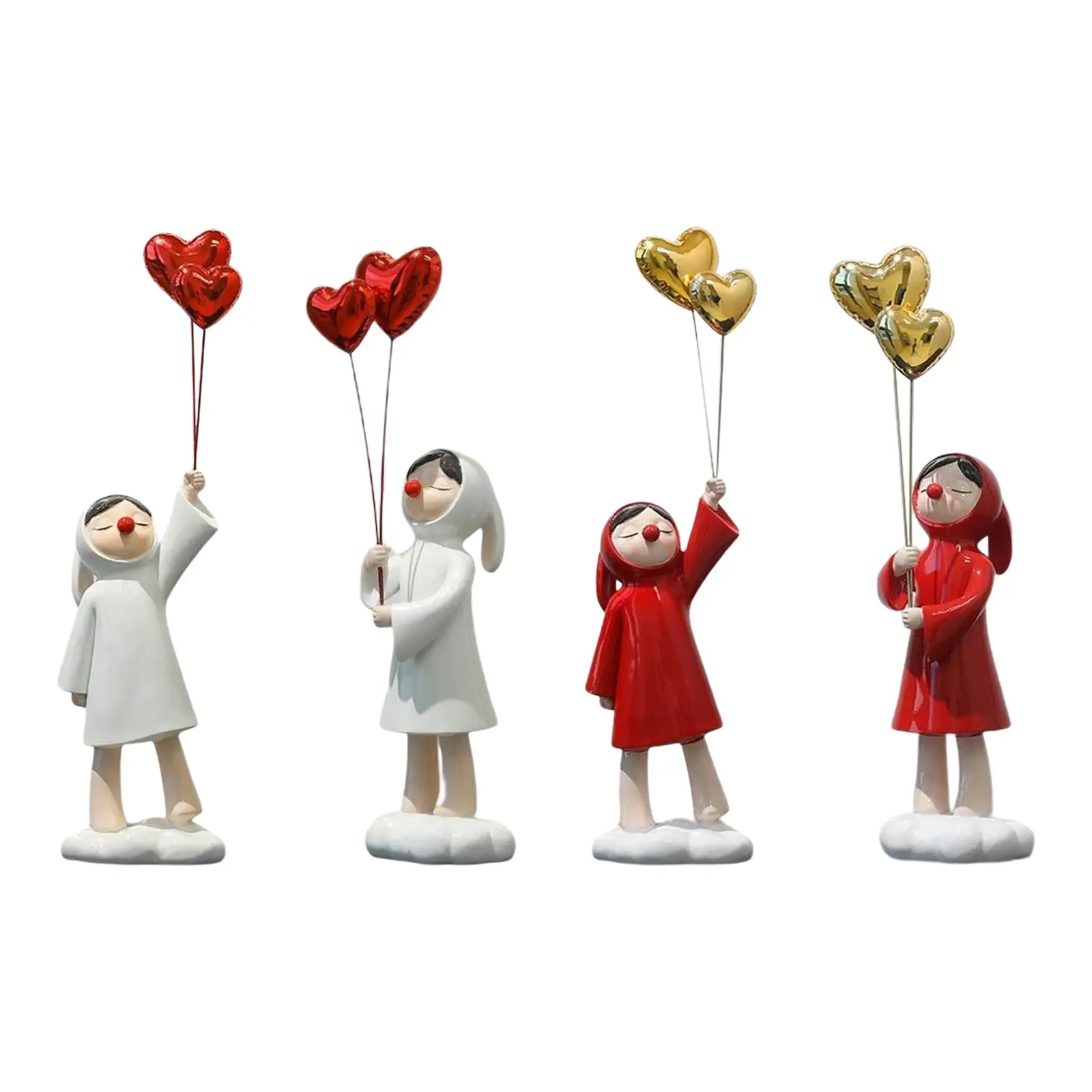 

Modern Girl Balloon Statue Figurine Art for Bedroom Holiday Decoration