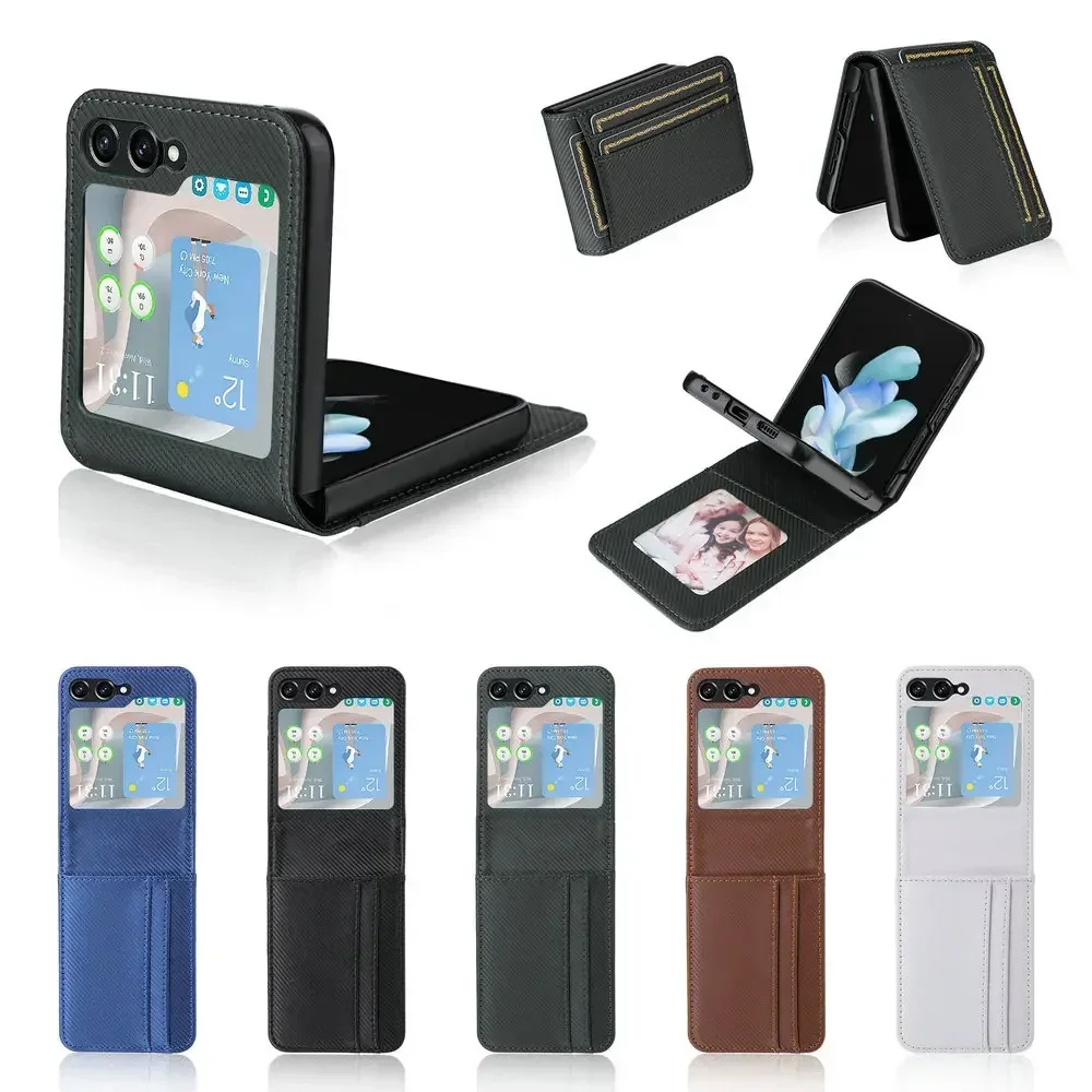 Чехол Z FLIP 5 6 Galaxy Z6 Z5 Flip5 роскошный чехол из искусственной кожи с отделениями для